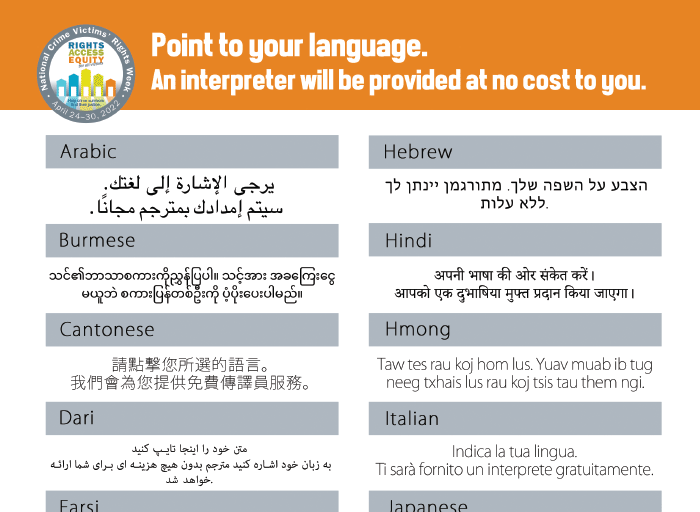 Point to Your Language Card