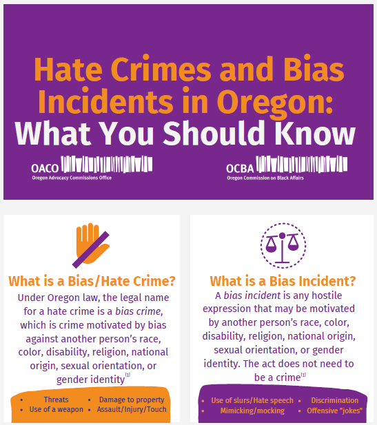 Hate Crimes and Bias Incidents in Oregon: What You Should Know