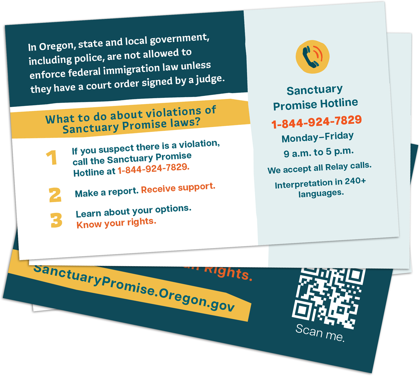 Example Image of the Sanctuary Promise Hotline Flyer