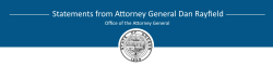Statements from Attorney General Dan Rayfield